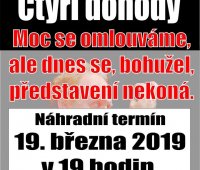 Čtyři dohody s Jaroslavem Duškem - zrušeno, náhradní termín 19.3.2019